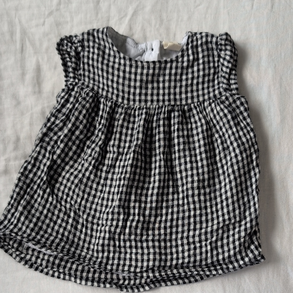 Black and White Checkered Baby Dress